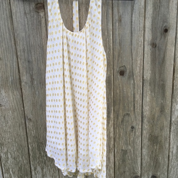 Anthropologie Staring at Stars Lurex Polka Dot T-Back Blouse Medium - Picture 2 of 6